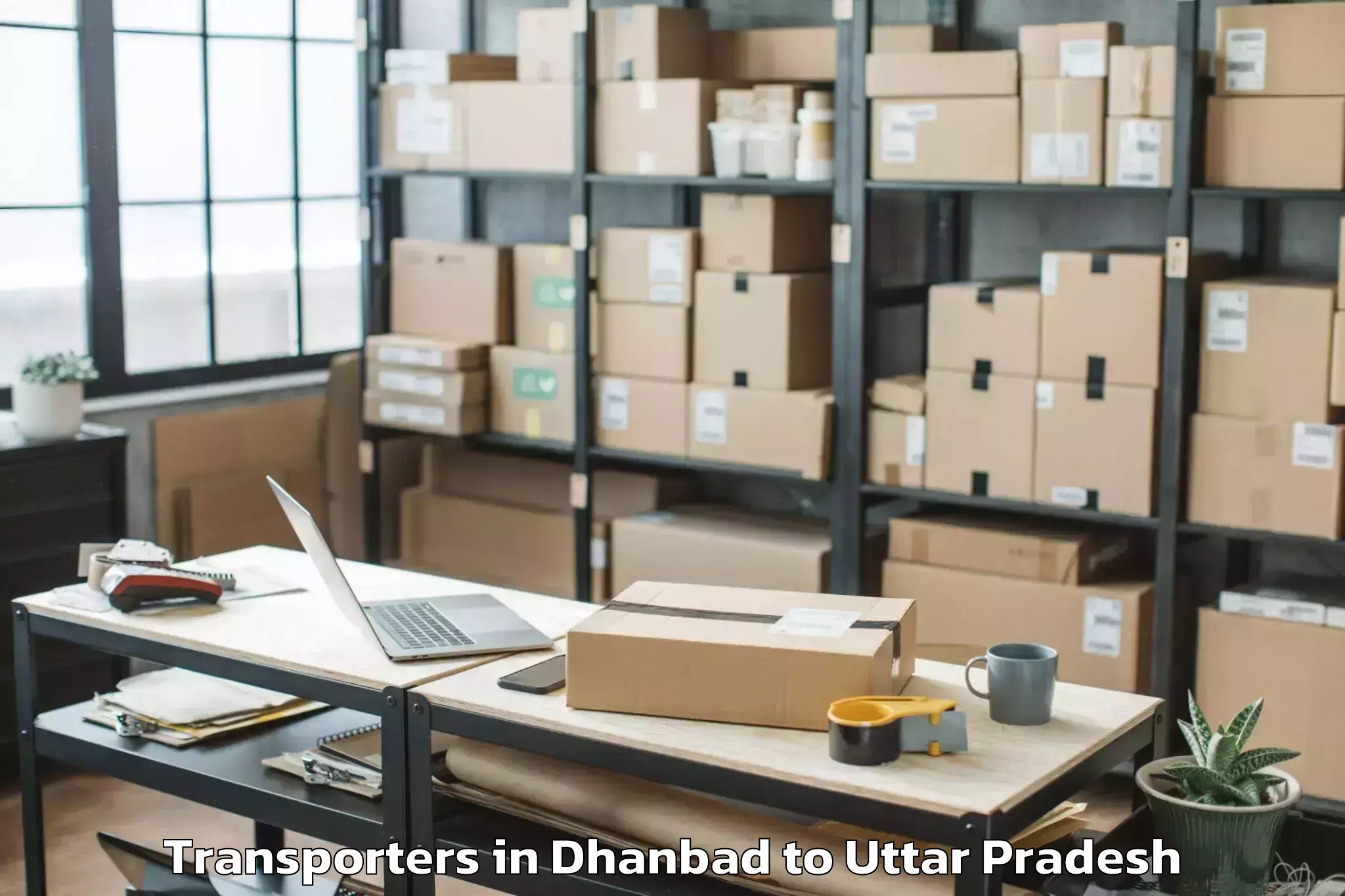 Book Dhanbad to Raura Transporters Online